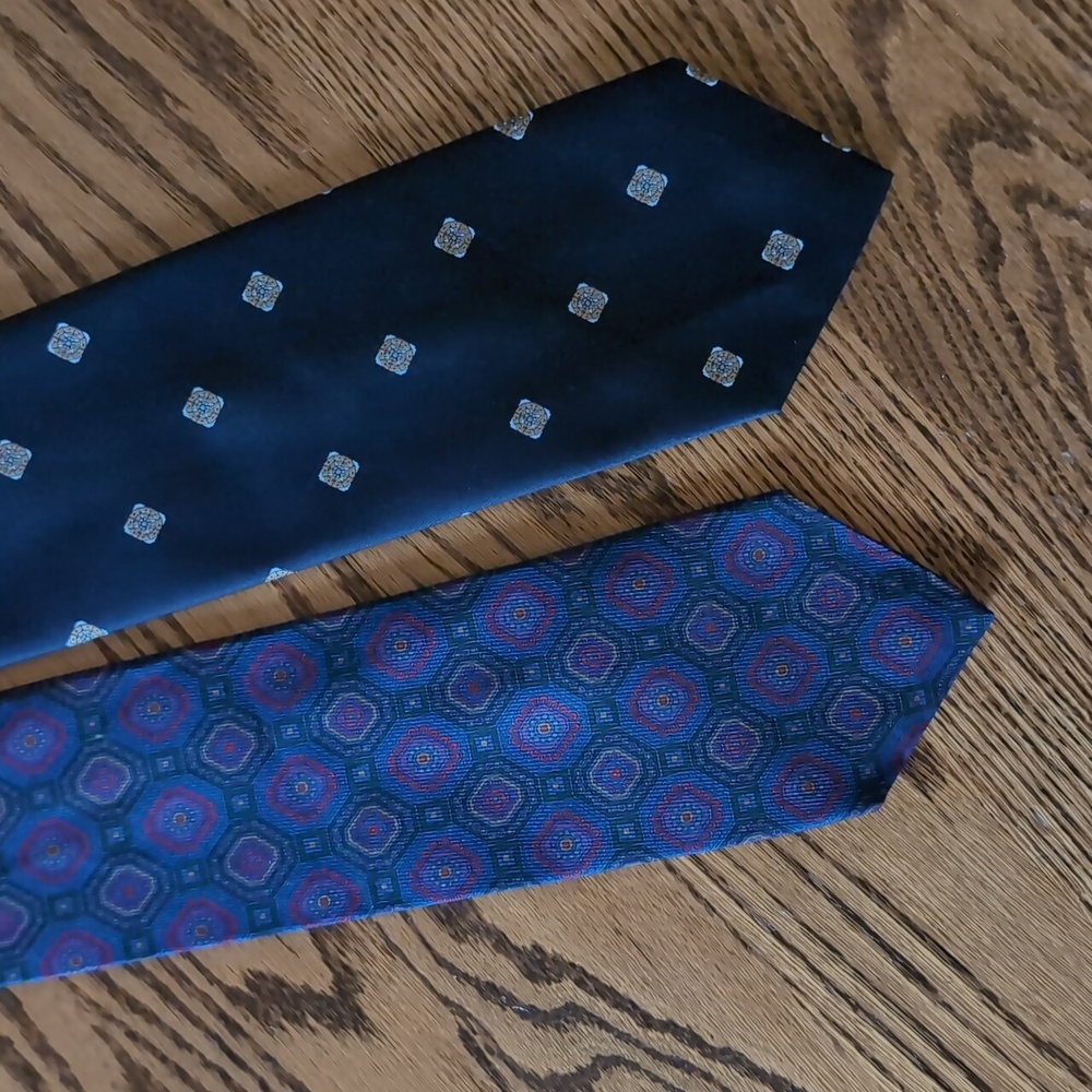 2 Ties Navy Blue Men's Neckties